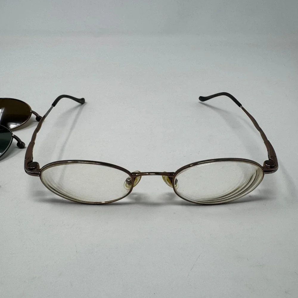 Vintage‎ Sunglasses w/ Magnetic Changeable Lenses Hippy Round Frames